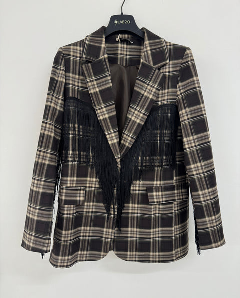 Blazer Fringe Marrone