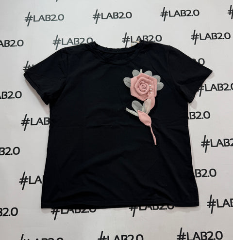 T-shirt Isotta Nero Rosa