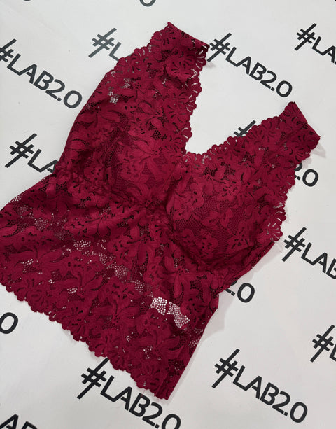 Bralette pizzo Bordeaux