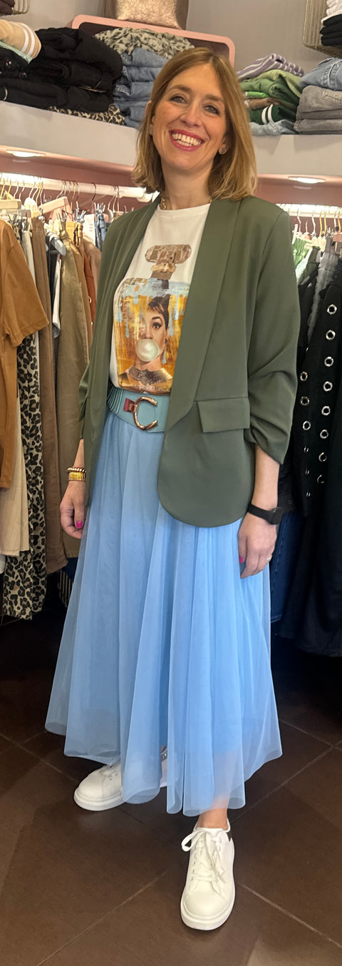Gonna tulle celeste