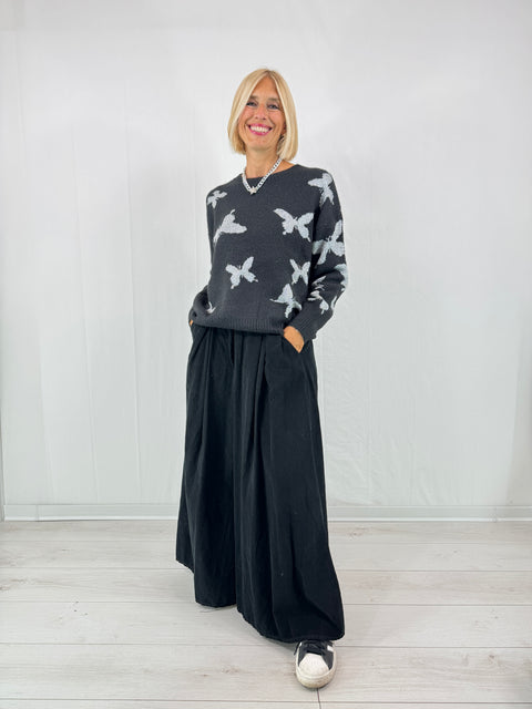Maglione Farfalle Nero