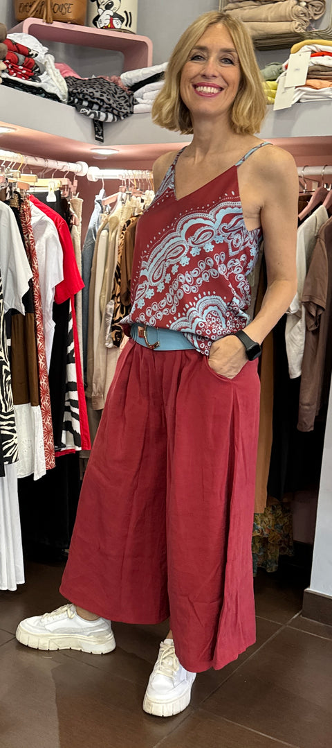 Canottiera Bandana Bordeaux