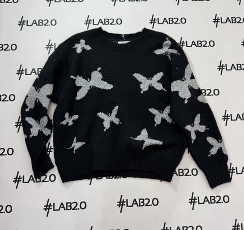 Maglione Farfalle Nero