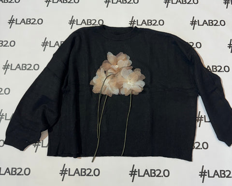 Maglione Flowers Nero