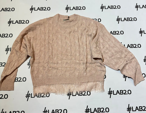 Maglioncino Trecce Rosa
