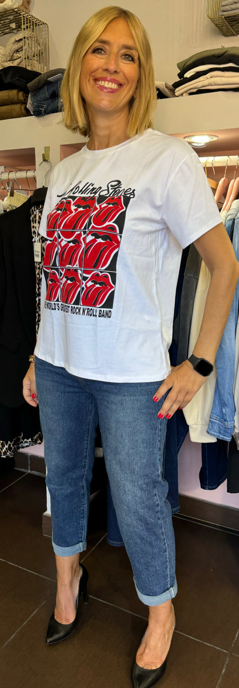T-Shirt Stones Bianca