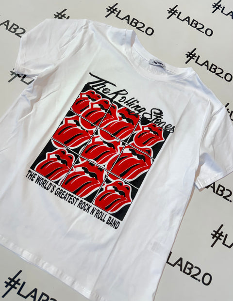 T-Shirt Stones Bianca