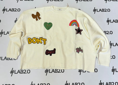 Maglione Patch Panna