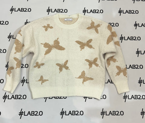 Maglione Farfalle Panna