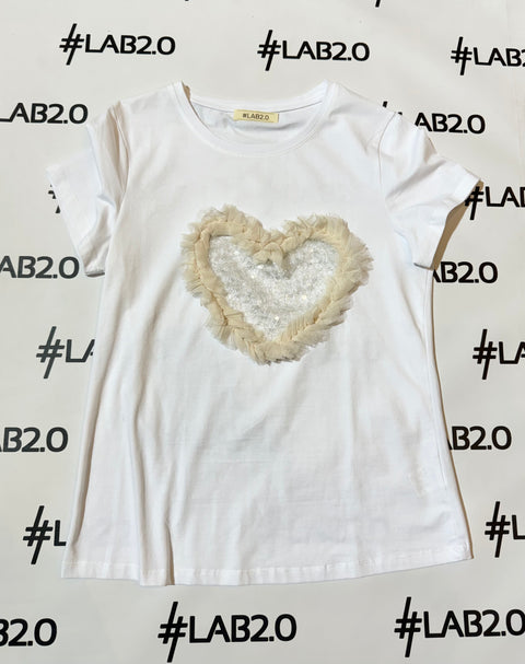 T-shirt Heart Tulle