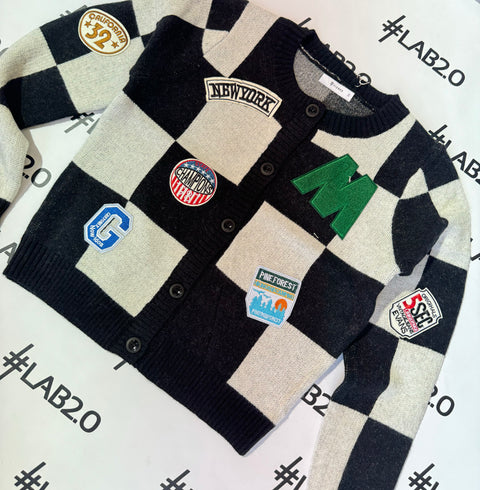 Cardigan Quadri Nero
