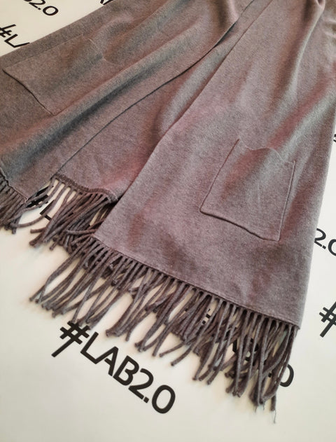 Gilet Fringe Grigio