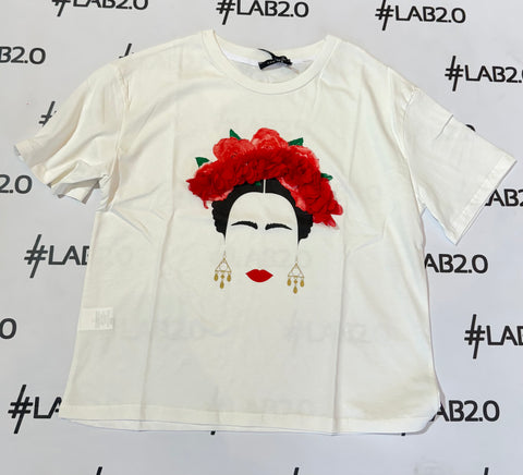 T-Shirt Frida Fiori Bianca