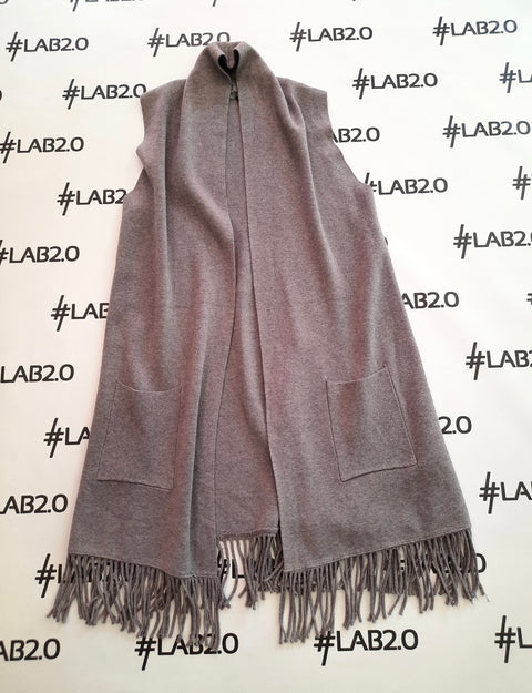 Gilet Fringe Grigio