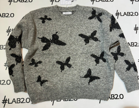 Maglione Farfalle Grigio