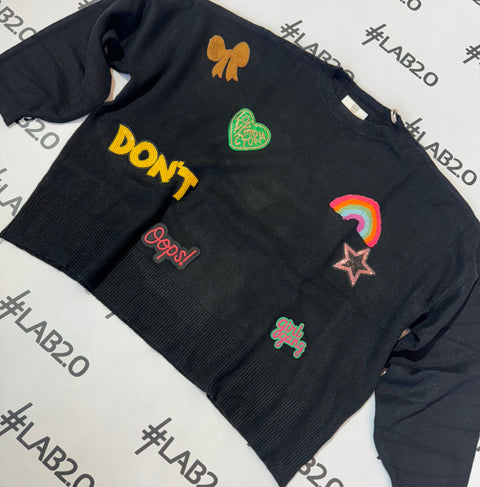 Maglione Patch Nero