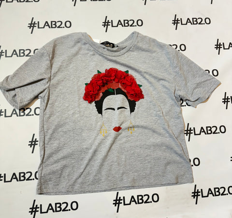 T-Shirt Frida Fiori Grigia