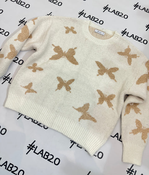 Maglione Farfalle Panna