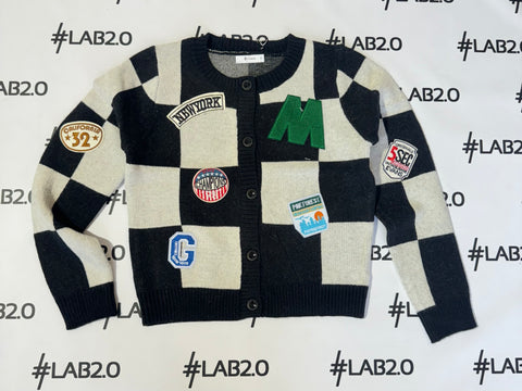 Cardigan Quadri Nero