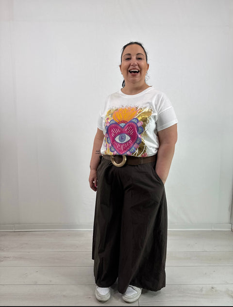 Gonna-pantalone Hoara Marrone