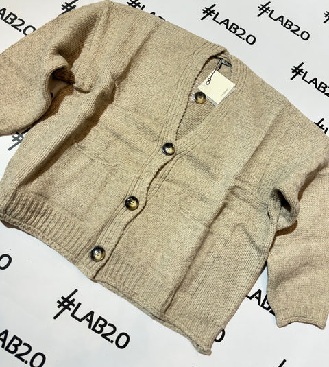 Cardigan Bottoni Beige
