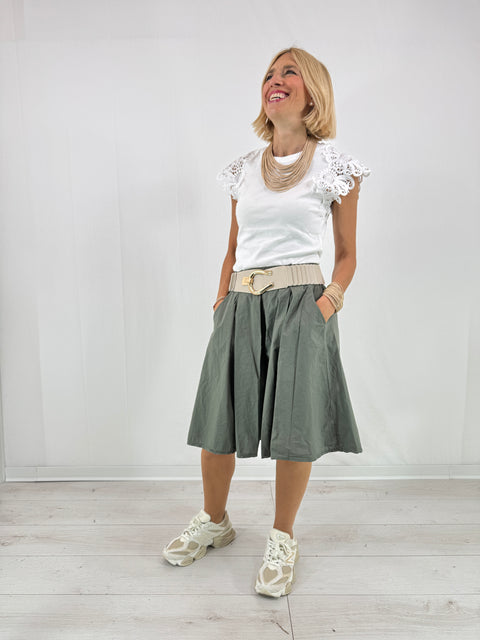 Panta-gonna Laura MIDI Militare