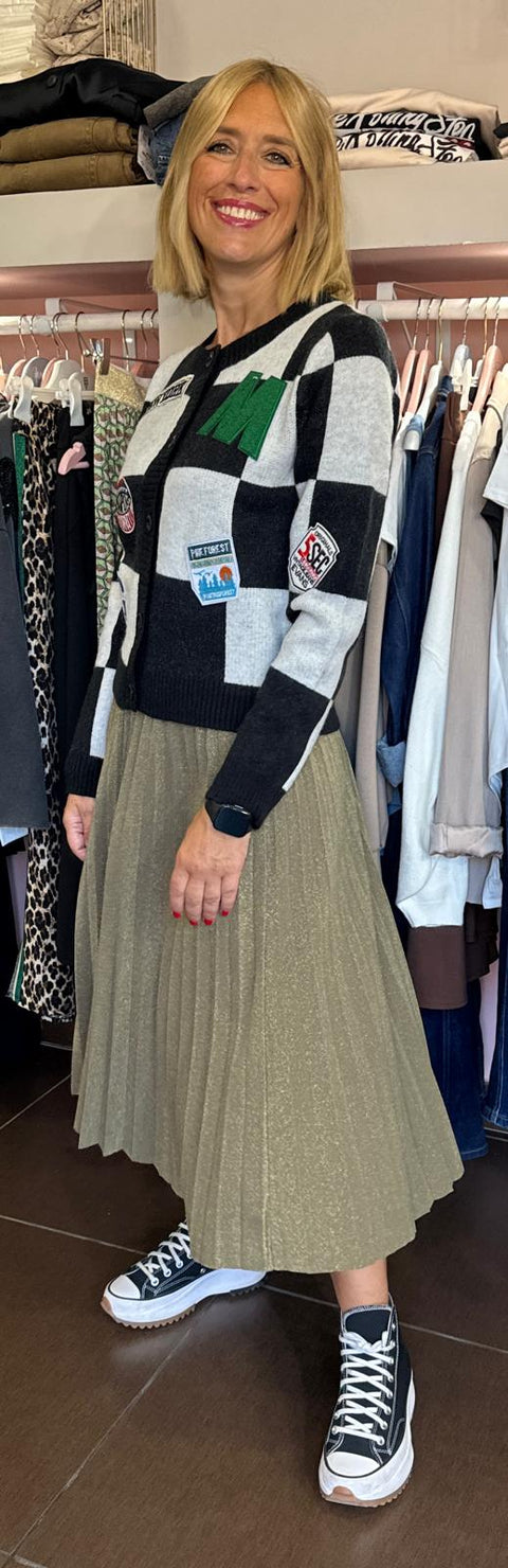 Cardigan Quadri Nero