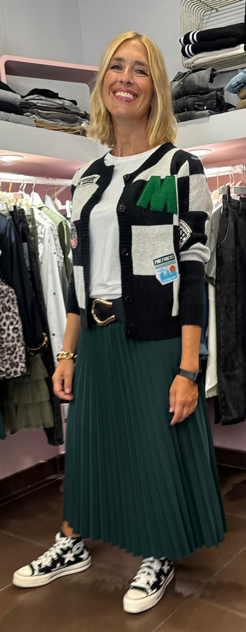 Cardigan Quadri Nero