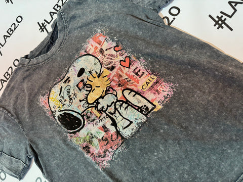 T-shirt Murales Snoopy delavè