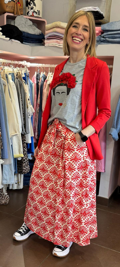 T-Shirt Frida Fiori Grigia
