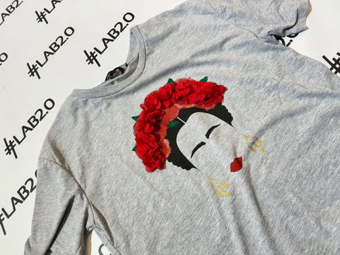 T-Shirt Frida Fiori Grigia