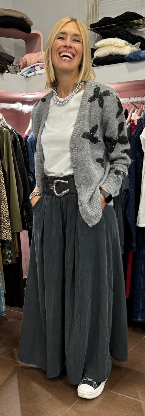 Cardigan Farfalle Grigio