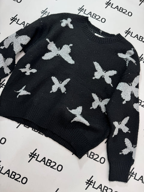 Maglione Farfalle Nero