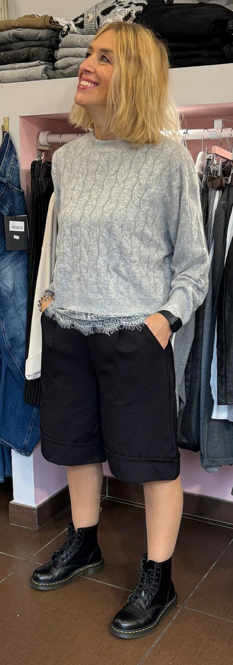 Maglioncino Trecce Grigio
