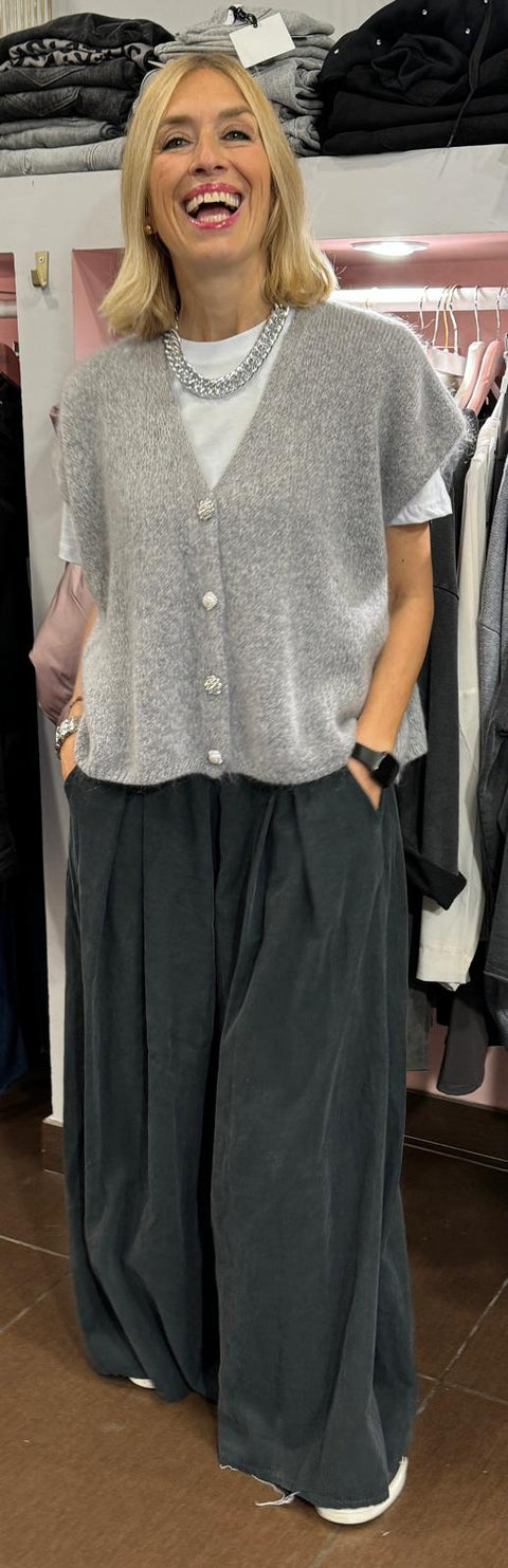 Gilet Mohair Grigio