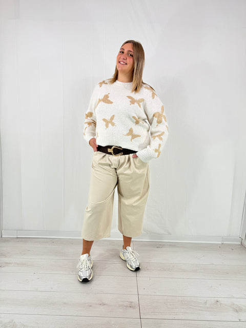 Maglione Farfalle Panna