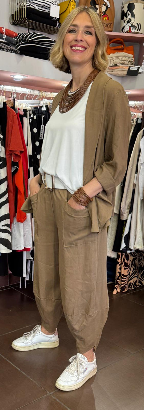 Pantalone Lino Tabacco