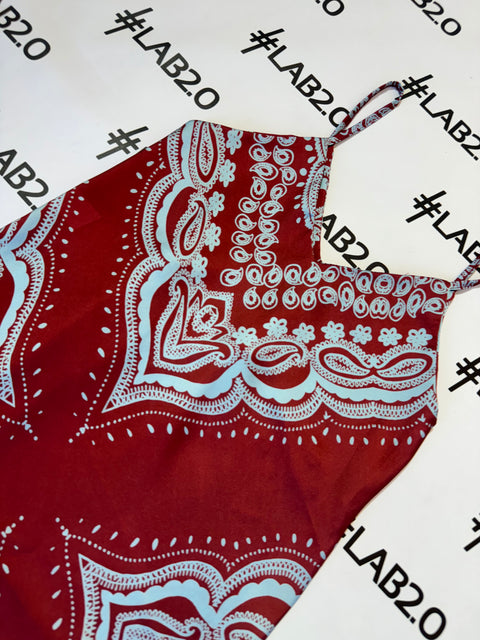 Canottiera Bandana Bordeaux