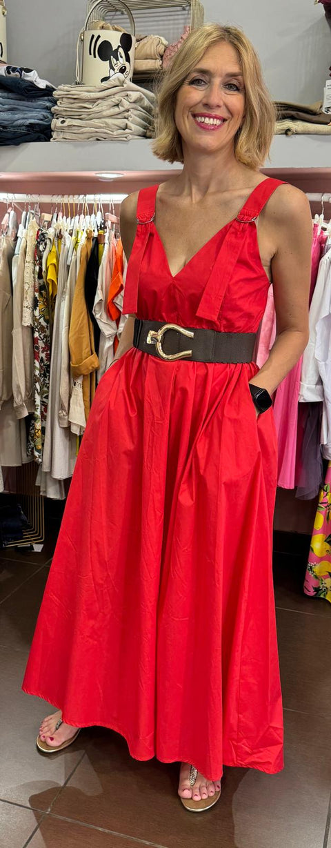 Abito Bretelle Rosso