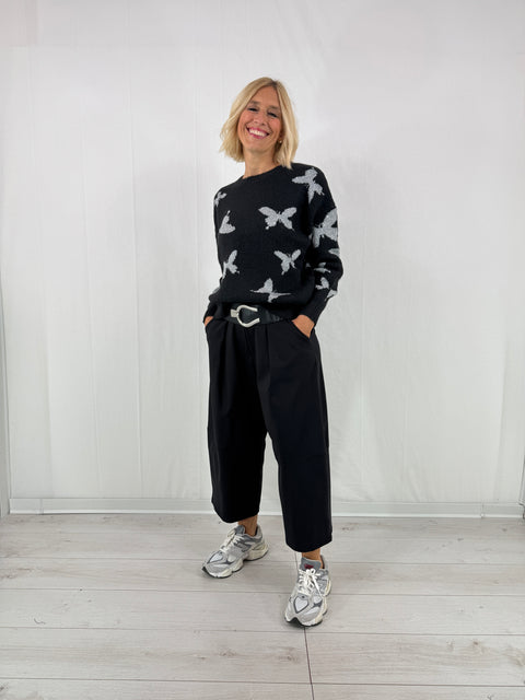 Maglione Farfalle Nero