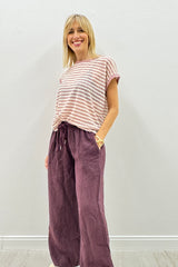T-shirt Kia Righe Rosa