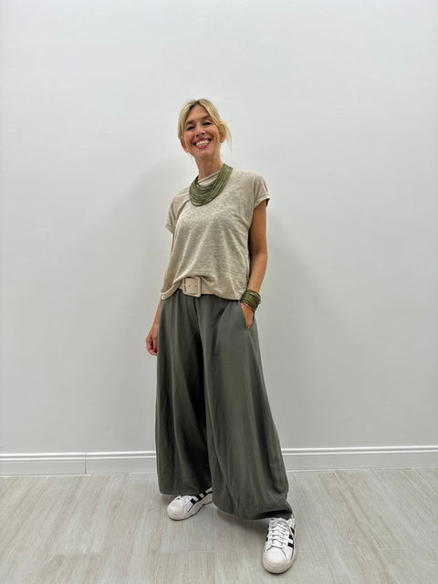 Camiseta Kia de lino beige