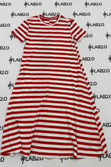 Abito Desire RIGHE Bianco Rosso