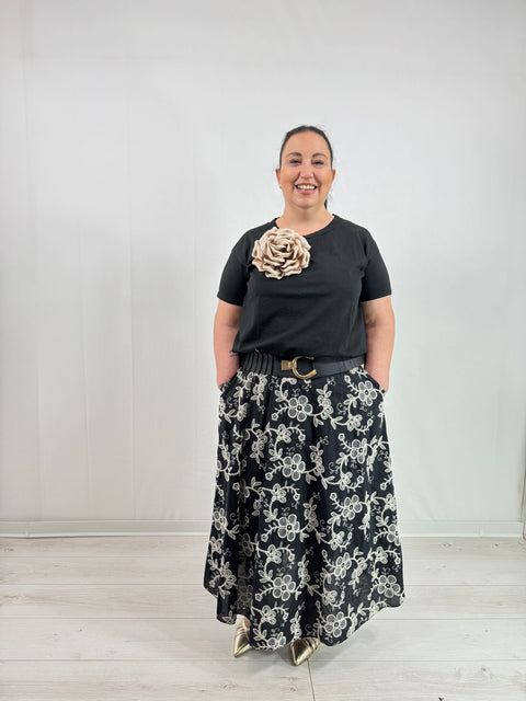 T-Shirt  Fiore Nera Curvy