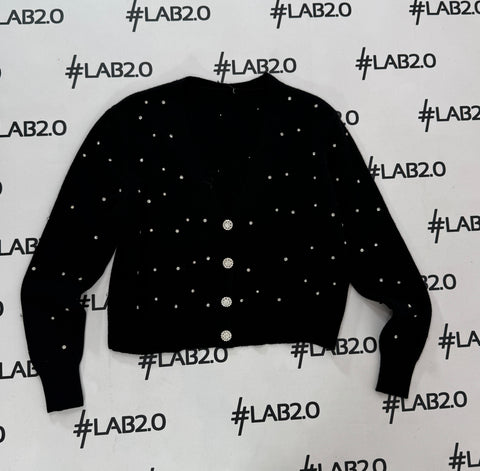 Cardigan Botton Jewels Nero