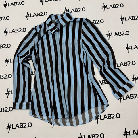 Camicia Righe Marrone Azzurro