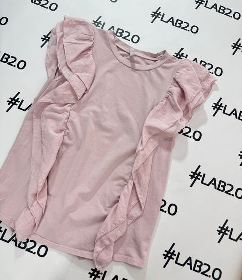 T-shirt Rouches Rosa Chiaro