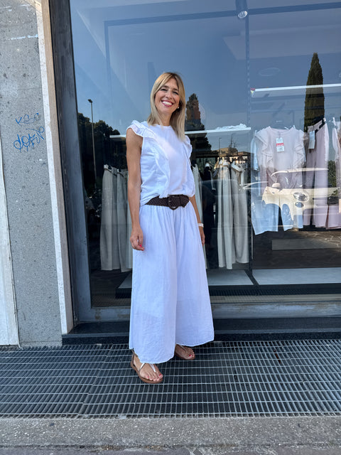 Giuliana White Culotte Trousers