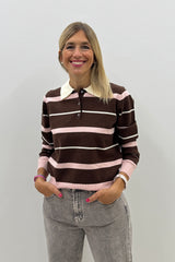 Polo Arisa Marrone Rosa
