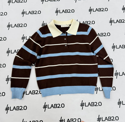 Polo Arisa Marrone Celeste